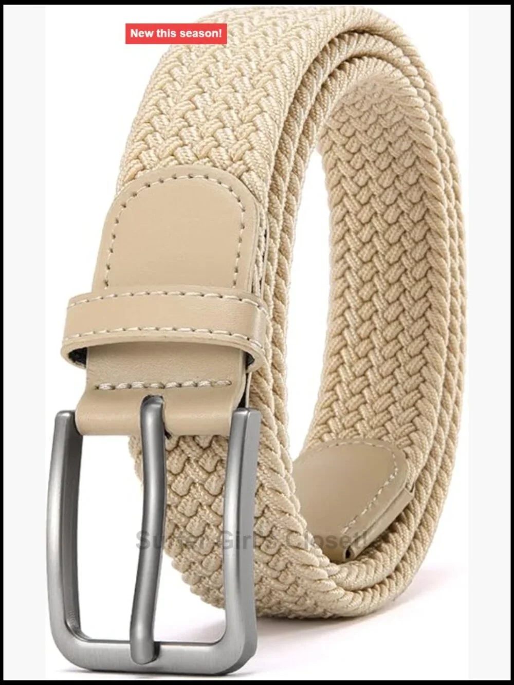 Elastic Woven Stretch Braided Belt for Men Casual Golf